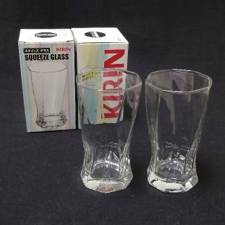 キリン(キリン)の【未使用非売品】キリン スクイーズ 輝くツイスト デザイングラス 2個 セット(アルコールグッズ)