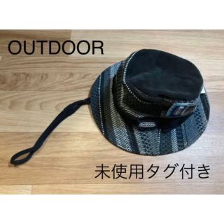 アウトドア(OUTDOOR)のアウトドア　吸水速乾　秋冬用　サファリハット　56.5cm  ブラック　タグ付き(ハット)