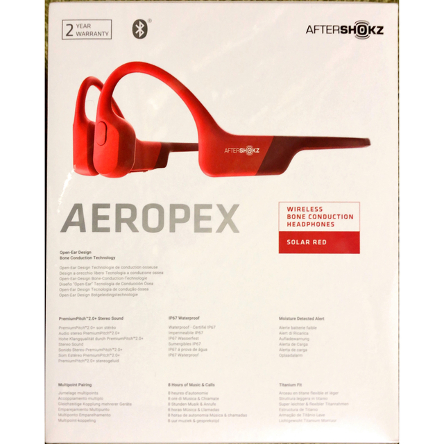 新品未開封 SHOKZ AEROPEX 骨伝導 イヤホン レッド - ヘッドフォン ...