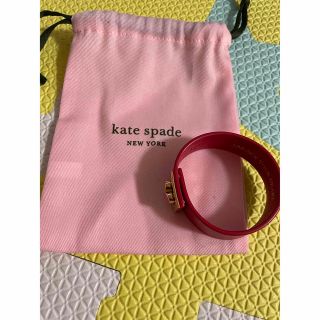 ケイトスペードニューヨーク(kate spade new york)の新品未使用 ケイトスペード ブレスレット 革 レッド(ブレスレット/バングル)