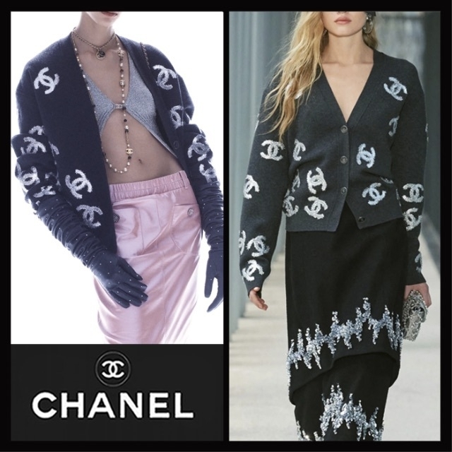 CHANEL(シャネル)の美品♢CHANEL♢CCグリッター　カーディガン　36 レディースのトップス(カーディガン)の商品写真