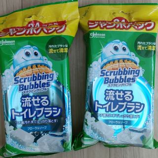 ジョンソン(Johnson's)のスクラビングバブル 流せるトイレブラシ 付替ブラシ フローラルソープ 24個×2(日用品/生活雑貨)