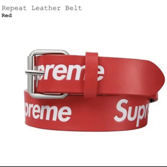 Supreme Repeat Leather Belt "Red" S/M