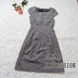 クリアインプレッション(CLEAR IMPRESSION)の☆美品【CLEAR IMPRESSION】 ワンピース グレー【M】(ロングワンピース/マキシワンピース)