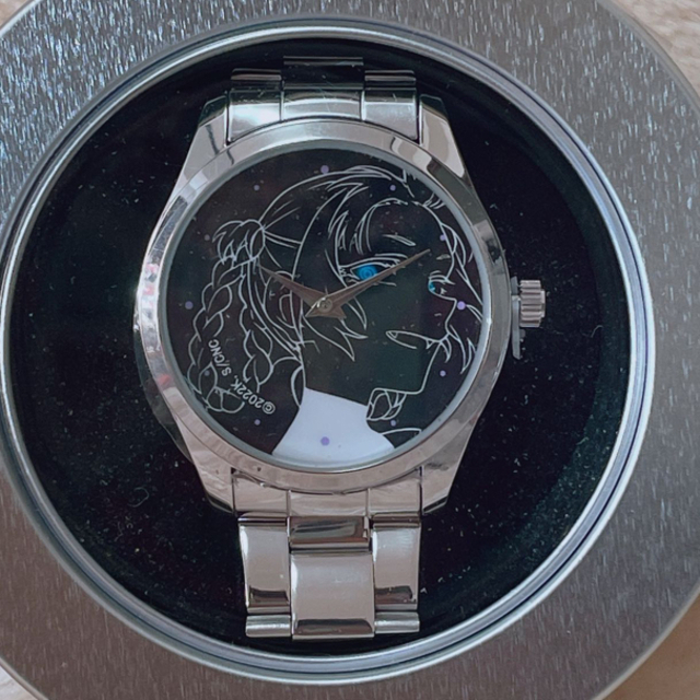 よふかしのうた ナズナ ブラック シルバー リストウォッチ 腕時計 シンプル