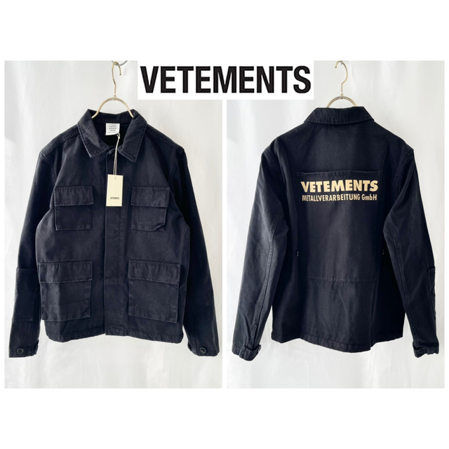 未使用タグ付き VETEMENTS gmbh バックロゴブルゾン サイズS