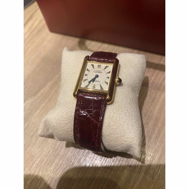 割引発見 Cartier - SMALL WATCH CARTIER DE MUST TANK VERMEIL 腕時計