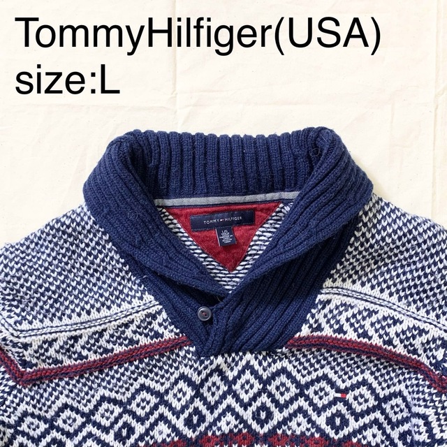 TOMMY HILFIGER(トミーヒルフィガー)のTommyHilfiger(USA)ビンテージノルディックショールカラーニット メンズのトップス(ニット/セーター)の商品写真