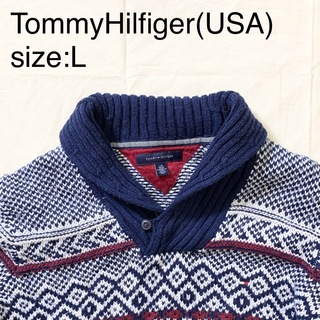 トミーヒルフィガー(TOMMY HILFIGER)のTommyHilfiger(USA)ビンテージノルディックショールカラーニット(ニット/セーター)