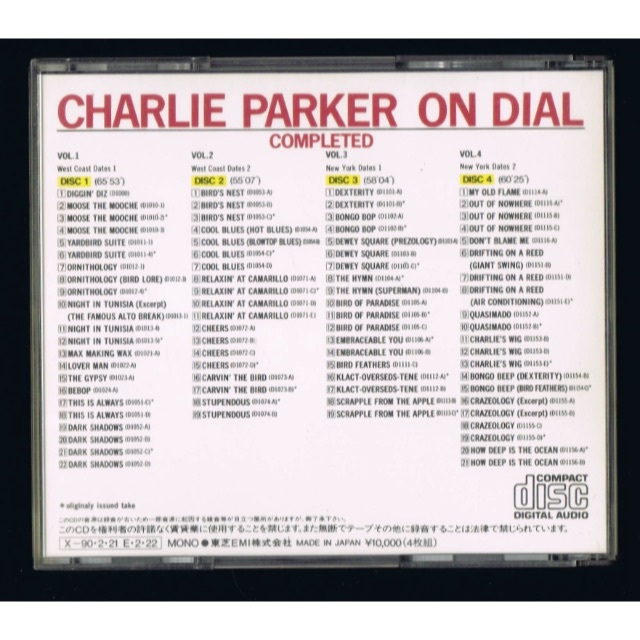 Charlie Parker  On Dial Completed ＋8cmCD