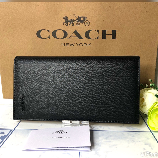 COACH - コーチ 長財布 二つ折り ブラック 【新品】の通販 by りこ's ...