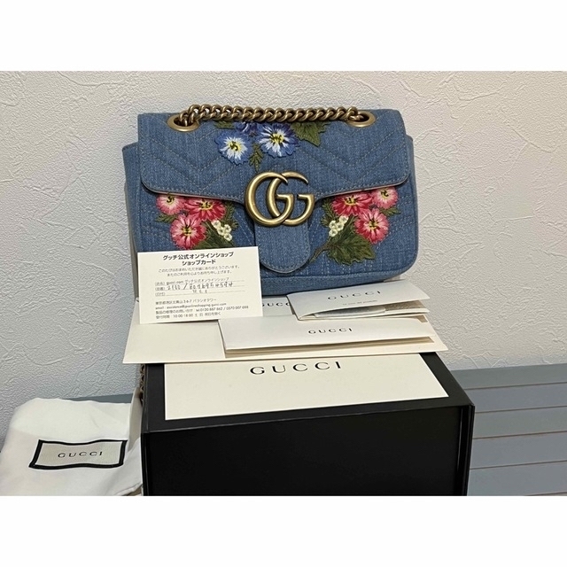 即納】 - Gucci 日本限定 ミニバッグ デニム 未使用保管品GGマーモント