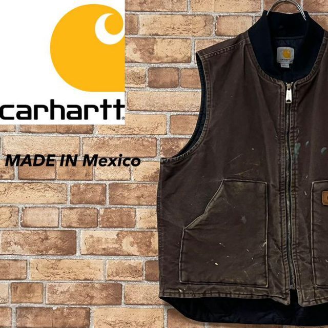 carhartt - カーハート メキシコ製 ダック地 ベスト ダークブラウン ...