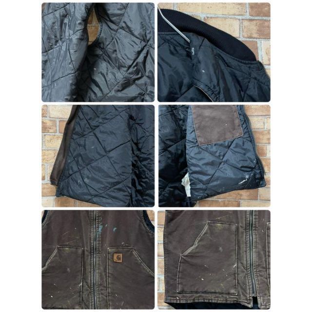 carhartt(カーハート)のカーハート　メキシコ製　ダック地　ベスト　ダークブラウン　中綿キルティング　L. メンズのトップス(ベスト)の商品写真