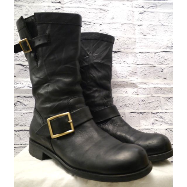 美品★JIMMY CHOO ジミーチュウ 247 BIKER レザー ブーツ 黒