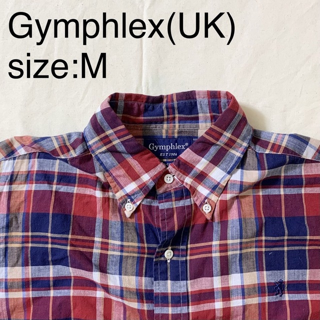 シャツGymphlex(UK)ビンテージコットンチェックBDシャツ