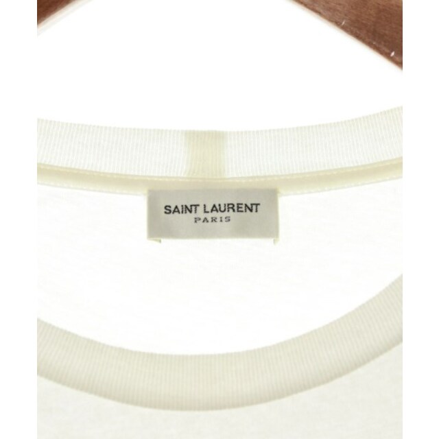 お得な情報満載 Saint Laurent Cotton-Blend Paris T-Shirt Tシャツ・カットソー Jersey L  国内発送】サンローラン 白 【古着】 Tシャツ
