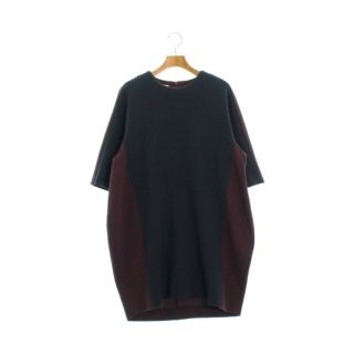 マルニ(Marni)のMARNI マルニ ワンピース 40(M位) 紺xエンジ 【古着】【中古】(ひざ丈ワンピース)