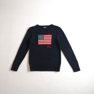 ラルフローレン(Ralph Lauren)のラルフローレン　希少　ニット　セーター　星条旗柄　ネイビー　美品(ニット/セーター)