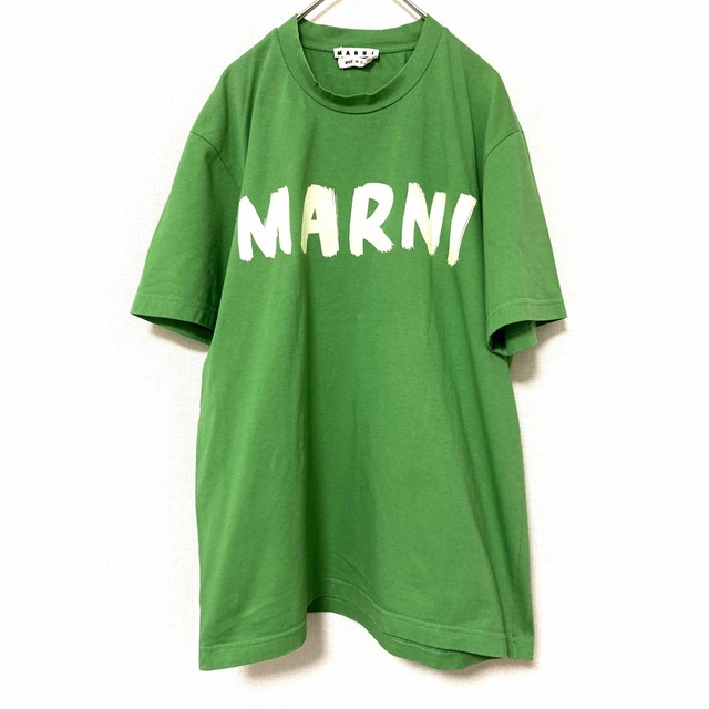 のマルニマルニ　marni ブランド　ロゴ　半袖　tシャツ メンズ　44 S グリーン