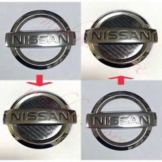 NISSAN カーボン調　エンブレムシート(車内アクセサリ)