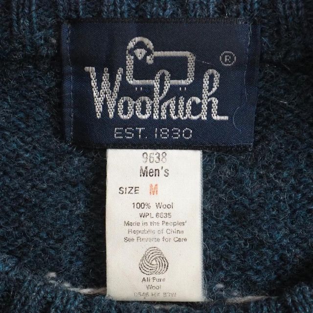 WOOLRICH(ウールリッチ)のウールリッチ　ウール１００％　ニット　セーター　動物柄　北欧柄　美品 メンズのトップス(ニット/セーター)の商品写真