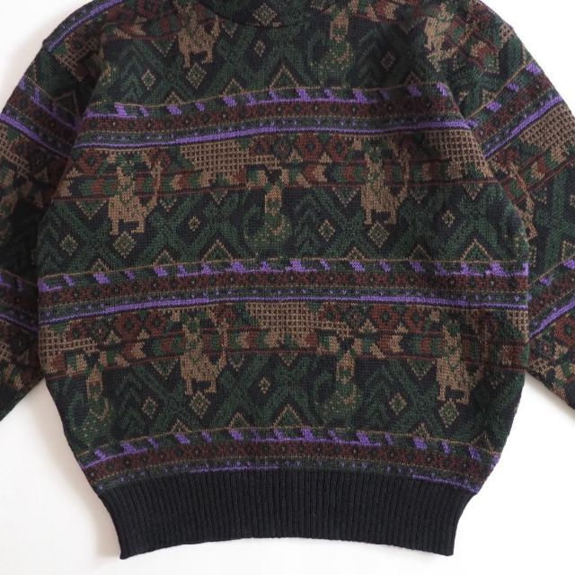 ポールスミス ウール１００％ ニット セーター ハイネック 総柄 美品 
