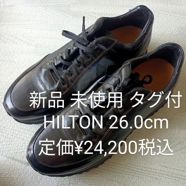 HILTON TIME - 新品 未使用 HILTONレザースニーカー MADE IN ITALY ...