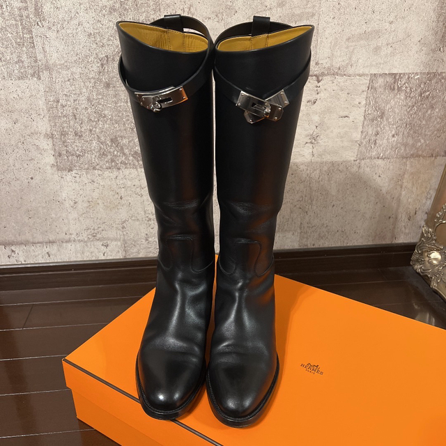 訳あり HERMESエルメス Hermes ジャンピング 1/2 37 ケリー size ブーツ ブーツ