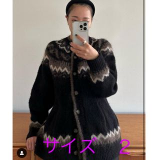 クラネ(CLANE)のCLANE NORDIC WEST SHAPE CARDIGAN サイズ２(カーディガン)