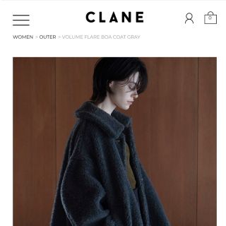 クラネ(CLANE)のCLANE◆ボリュームフレアボアコート(グレー)(ロングコート)