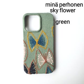 ミナペルホネン(mina perhonen)のミナペルホネン　スカイフラワー　グリー　スマホケース(スマホケース)