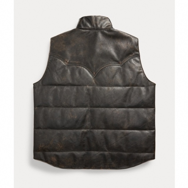 新品*RRL*キルテッド レザー ベスト*S* ダブルアールエルの通販 新品*RRL*キルテッド レザー ベスト*S* ダブルアールエルの通販
