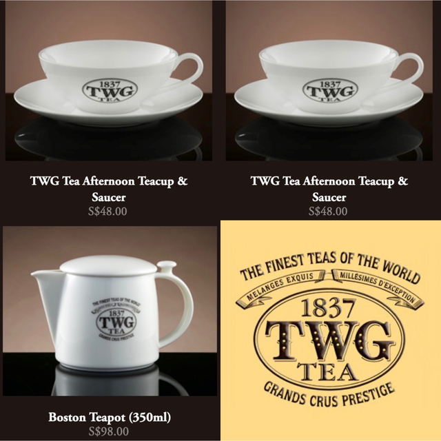 TWG Tea ボストンティーポッド、ティーカップ２個