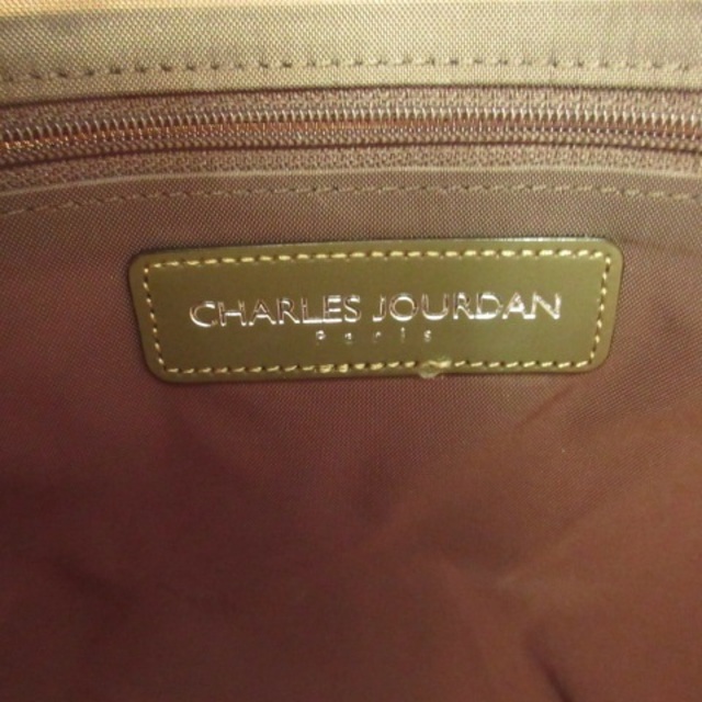 CHARLES JOURDAN(シャルルジョルダン)のシャルル ジョルダン トートバッグ ナイロン 総柄 ロゴ シャンパンゴールド レディースのバッグ(トートバッグ)の商品写真