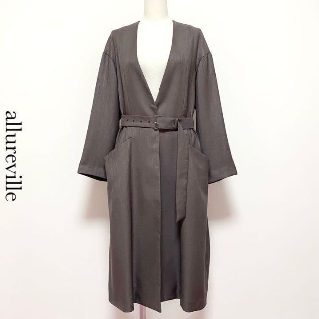 【定価3.6万】allureville ノーカラー ロングガウンコート