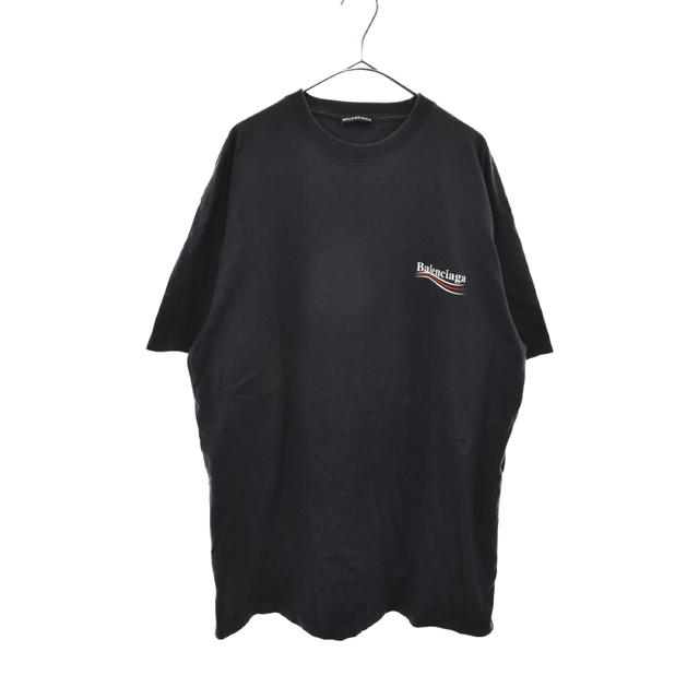 BALENCIAGA バレンシアガ 17AW キャンペーンロゴ プリント半袖Tシャツ 508203-TBV42 ネイビー