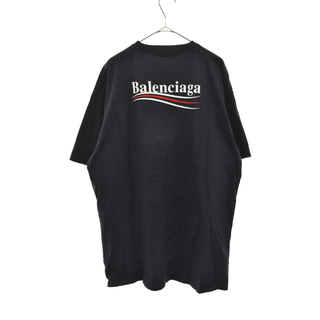 BALENCIAGA バレンシアガ 17AW キャンペーンロゴ プリント半袖Tシャツ 508203-TBV42 ネイビー