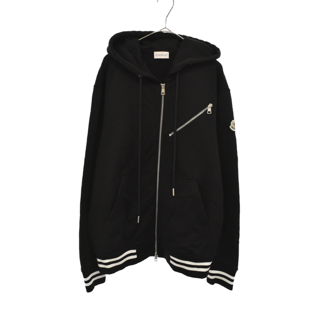 MONCLER モンクレール 22AW ZIP UP CARDIGAN ジップアップカーディガン ロゴワッペン パーカー H20918G00048 809KR ブラック