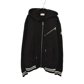 モンクレール(MONCLER)のMONCLER モンクレール 22AW ZIP UP CARDIGAN ジップアップカーディガン ロゴワッペン パーカー H20918G00048 809KR ブラック(パーカー)