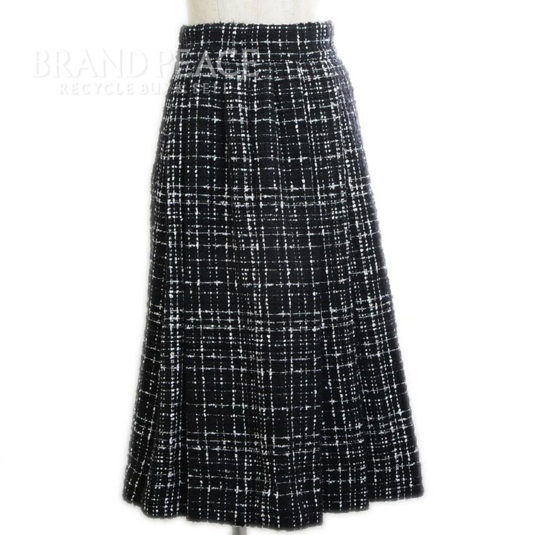 ドルチェ＆ガッバーナ フレアスカート ツイード ブラック/ホワイト 38サイズ