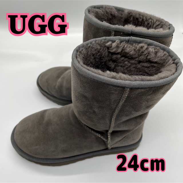 UGG アグムートンブーツ24cm グレー