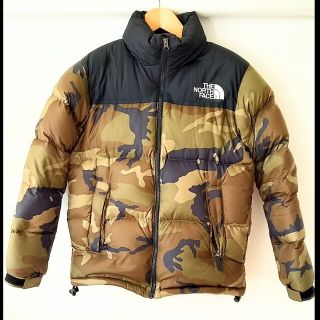 bu1. THE NORTH FACE 迷彩柄 ダウンジャケット メンズXS-