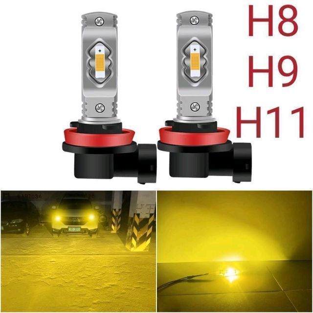 C157 LED ヘッドライト フォグランプ H8 H9 H11 黄 72W - 車種別パーツ