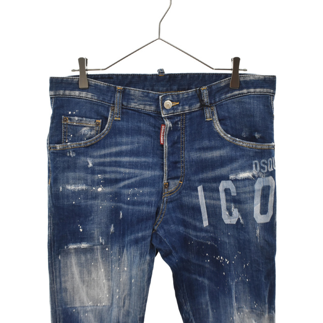 DSQUARED2(ディースクエアード)のDSQUARED2 ディースクエアード 21SS Skater Jean ダメージICONプリントストレッチスキニーロングデニムパンツ インディゴ S79LA0023 メンズのパンツ(デニム/ジーンズ)の商品写真