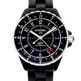シャネル(CHANEL)のCHANEL シャネル J12 GMT H3101 42mm 100ｍ防水 デイト 黒 マット ブラック セラミック SS ステンレス メンズ 自動巻き【6ヶ月保証】【腕時計】【中古】(腕時計(アナログ))