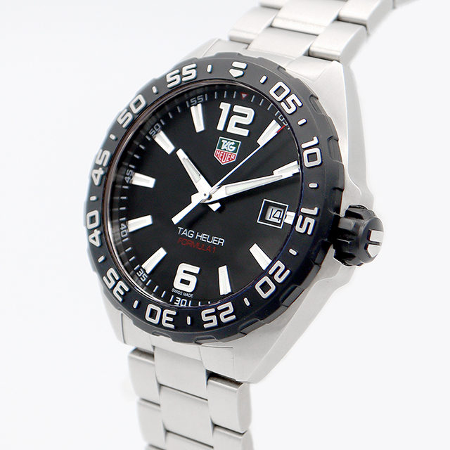 電池交換済 TAG Heuer タグホイヤー フォーミュラ1 WAZ1110 BA0875 デイト 200m防水 黒 ブラック SS ステンレス メンズ クォーツ フォーミュラー1【6ヶ月保証】【腕時計】