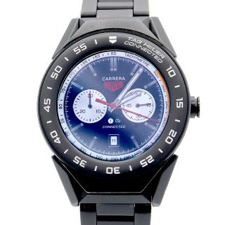 タグホイヤー(TAG Heuer)の替えベルト付き TAG Heuer タグホイヤー コネクテッド モジュラー 41 SBF818100 黒 ブラック SS ステンレス メンズ クォーツ デジタル 充電 スマートウォッチ【腕時計】【中古】(腕時計(デジタル))