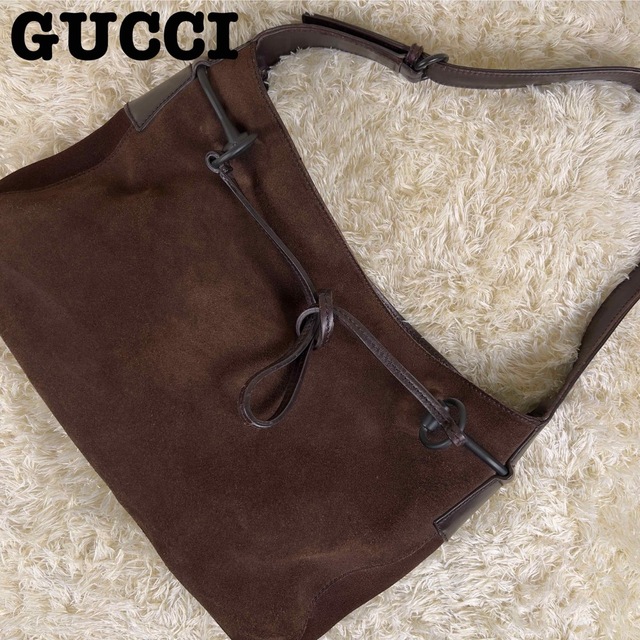 Gucci(グッチ)の❤︎美品・希少❤︎グッチ　GUCCI　ショルダーバッグ　スウェード　レザー レディースのバッグ(ショルダーバッグ)の商品写真