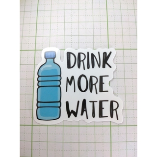 【1130】DRINK MORE WATER 水を飲む 飲料水 防水ステッカー(その他)